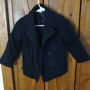 Black Double-Breasted Peacoat